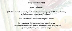DATE NOT TO BE MISSED - STEAK & BURGER NIGHT 23rd February