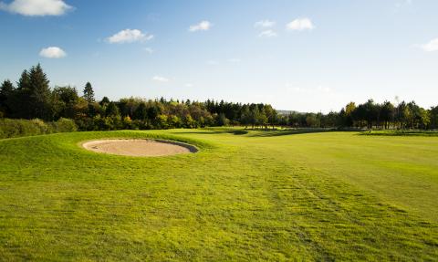 Try and avoid this bunker on the left, leaves you about 130 yards to the green