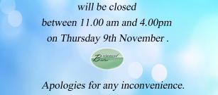 Bistro closed due to private function - 9th November