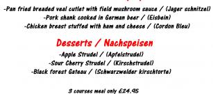 German Themed Night this Friday - check our menu