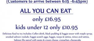 Last few tables left for our Scottish Buffet Night