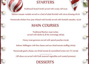 Christmas menu 2018