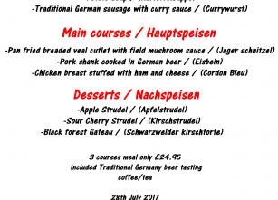 German Night Menu 