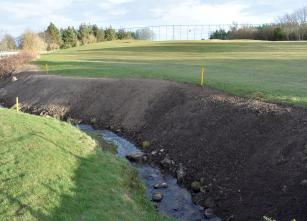 4th hole bank at ditch