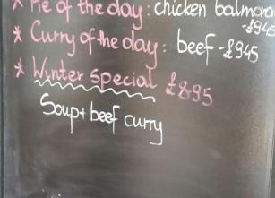 20th Jan Menu Board