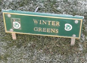 Winter green sign