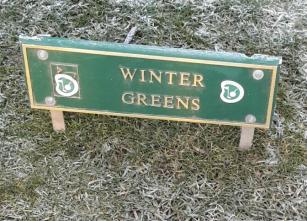 Winter green sign