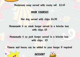 Kids Menu Burger Night